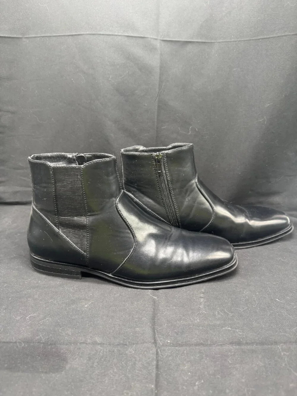 Vintage Black Alfani Men's Luxe Chelsea Side Zip Boots Size 8.5